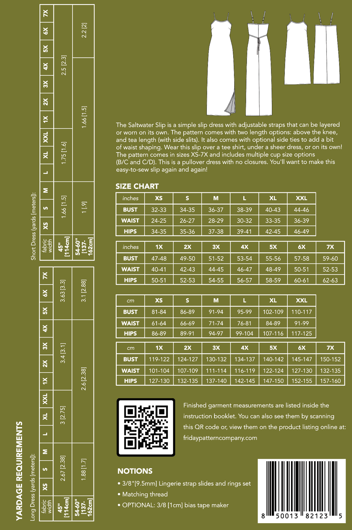 Saltwater Slip Dress - Printed Pattern